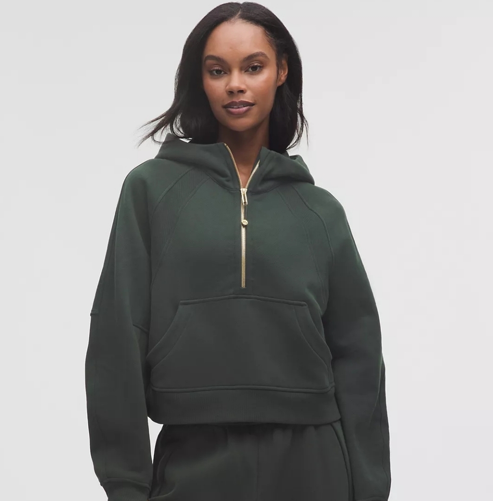 Lululemon Oversized Half Zip Scuba, Dark Green, Size XS/S - Picture 2 of 5